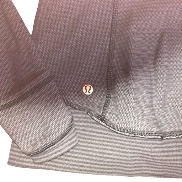 Lululemon Rulu Tonka Stripe Gray Pullover Fast Track, Size Women's 6. - Picture 14 of 14